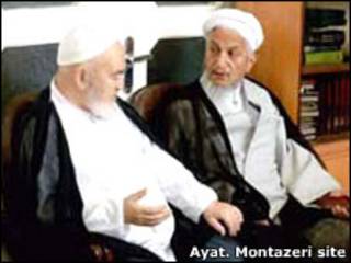 آیت الله صانعی (راست) و آیت الله منتظری فقید