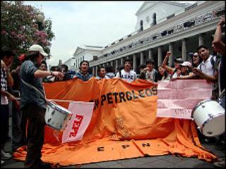 Protesta estudiantil del pasado martes en Quito