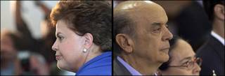 Dilma Rousseff y Jose Serra