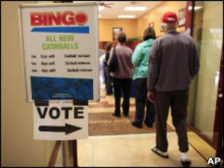 Posto de votação antecipada em Las Vegas