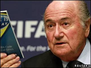 O presidente da Fifa, Joseph Blatter