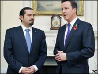 Saad Hariri y David Cameron