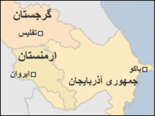 نقشه ارمنستان، جمهوری آذربایجان و گرجستان