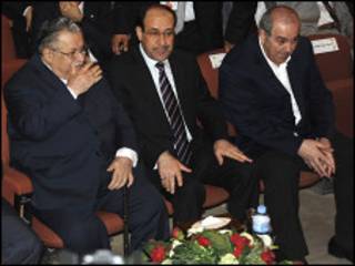 المالكي وعلاوي والطالباني