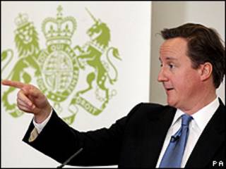 David Cameron no lançamento do novo índice de bem-estar, em Londres