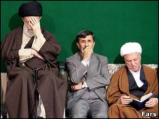 محمود احمدی نژاد، اکبر هاشمی رفسنجانی، علی خامنه ای