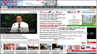 Trang VietnamNet khi bị tấn công