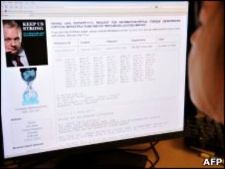 Женщина читает сайт Wikileaks