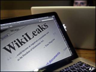 Сайт Wilileaks на компьютере