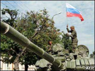 Российский танк в Южной Осетии