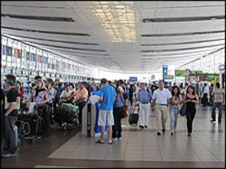 Aeropuerto internacional de Santiago, en Chile.