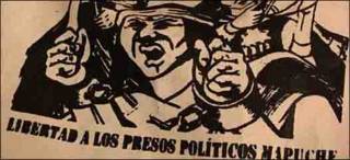 Manta pidiendo la liberación de los presos mapuches. Foto: Valeria Perasso.