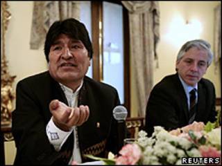 Evo Morales, presidente de Bolivia, y Alvaro García Linera, vicepresidente de Bolivia
