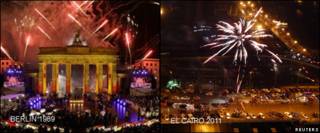 Festejos en Berlin en 1999 y en El Cairo en 2011