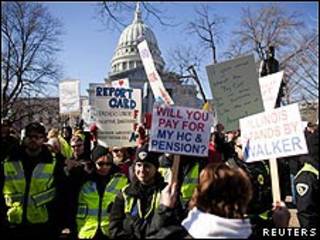 Protestas en Wisconsin
