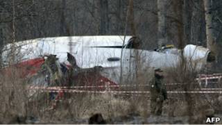Обломки польского Ту-154 в Смоленске