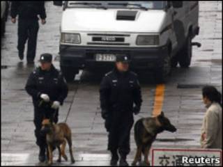 中國警方高度戒備
