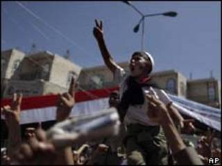 manifestantes em Sanaa/AP