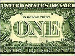 Reverso de un dólar estadounidense.