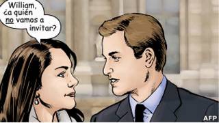 Caricatura de Kate y William