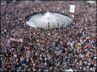 Manifestação de apoio ao governo em Damasco