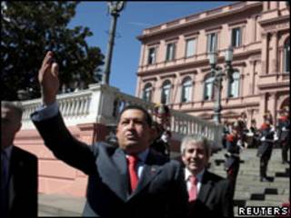 Chávez ao chegar à Casa Rosada