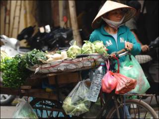 Một người bán rau ở Việt Nam