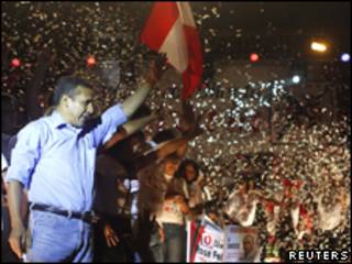 Humala durante comício, na última segunda-feira