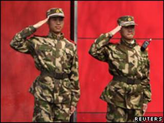 故宮附近的武警士兵