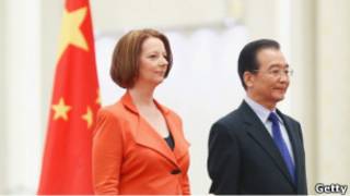 澳大利亞總理吉拉德和中國總理溫家寶(26/04/2011)