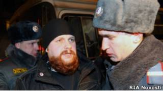 Задержание Дмитрия Демушкина у станции метро "Третьяковская" 25 января 2011 г.