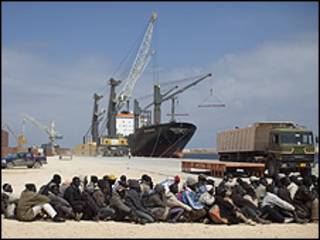 Wasu 'yan Afrika bakar fata a Benghazi