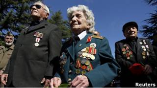 Грузинские ветераны на улицах Тбилиси 9 мая