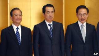 左起:溫家寶、菅直人、李明博