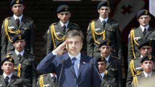 Михаил Саакашвили принимает парад
