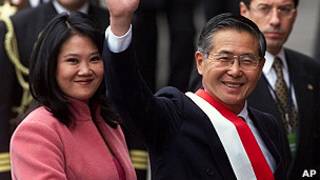 Keiko Fujimori y Alberto Fujimori en el año 2000