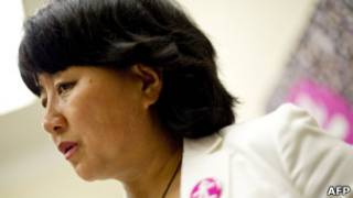 前六四學生領袖柴玲在美國華盛頓出席呼籲關注中國計劃生育問題活動(1/6/2011)