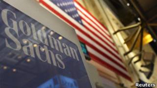 Вывеска Goldman Sachs на Нью-Йоркской фондовой бирже