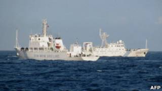 中國海監船2011年5月26日在距離越南中部海岸線120海里處巡洋