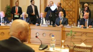 لقاء وزير الخارجية المصري وفد اسرائيلي