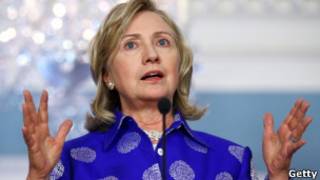 Hillary Clinton, em discurso nesta segunda-feira