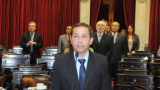 Osvaldo López, no Senado (Foto: Direção de Imprensa do Senado da Argentina)