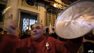 Manifestante en Chile.