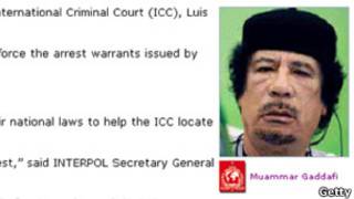 Isanamu iri ku bwiriza rya Interpol ryo gufata Khadafi