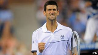 Новак Джокович в поединке с Рафаэлем Надалем на US Open
