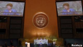 Dilma em discurso na Assembleia Geral da ONU, nesta quarta (Reuters)
