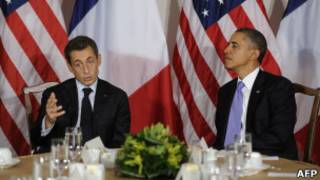 Abakuru b'ibihugu Nicolas Sarkozy na Barack Obama