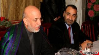 عطا محمد نور، والی بلخ و حامد کرزی رئیس جمهوری