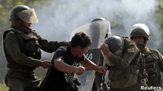 Confronto na Bolívia. Foto: Reuters