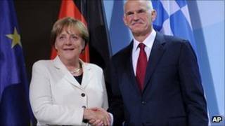 Канцлер Германии Ангела Меркель и премьер-министр Греции Георгиос Папандреу